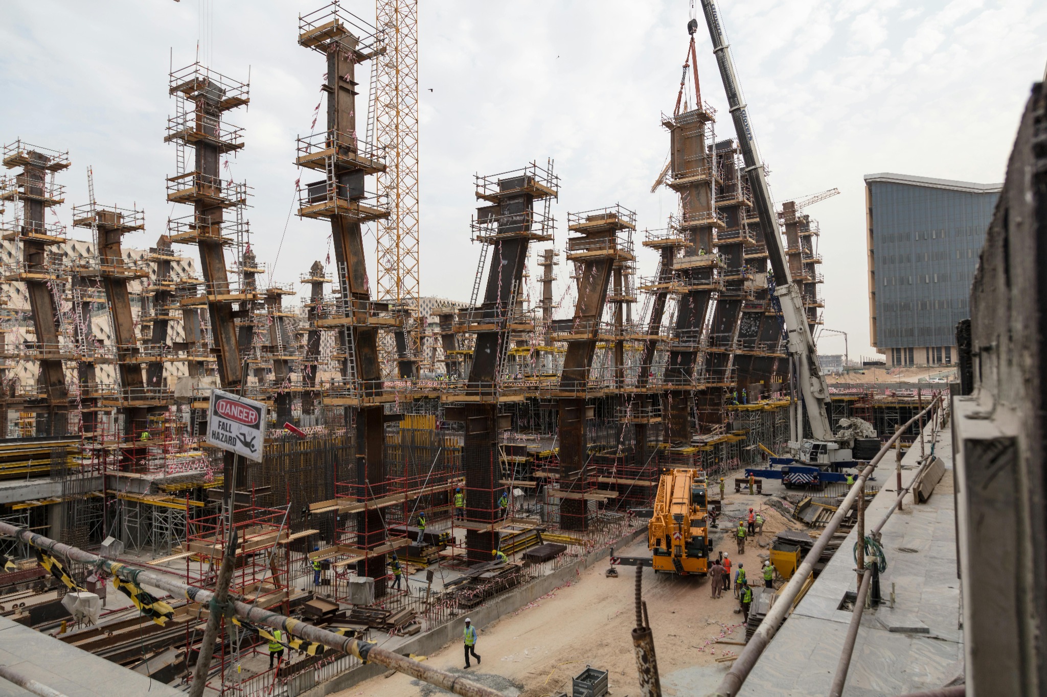 Large steel structure under construction